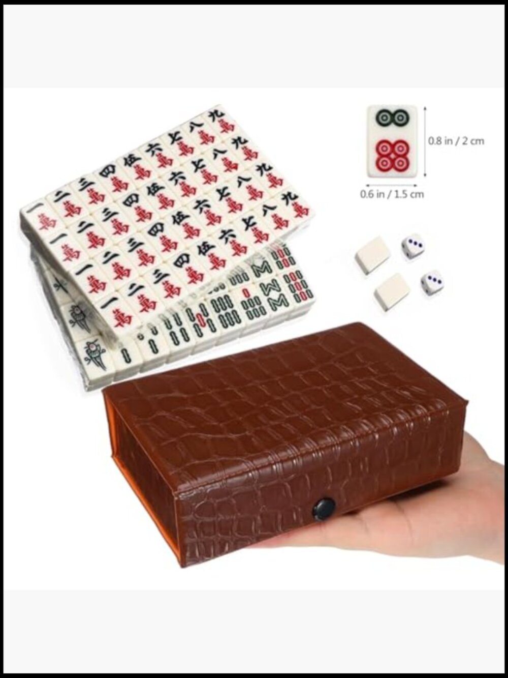 Portable Mini Chinese Mahjong Set 146 Tiles Compact Travel Case - Picture 3 of 7